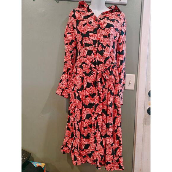 Boden Red and Blue Midi Dress - Picture 3 of 4